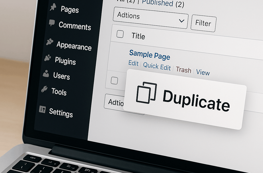 Comment dupliquer une page WordPress facilement